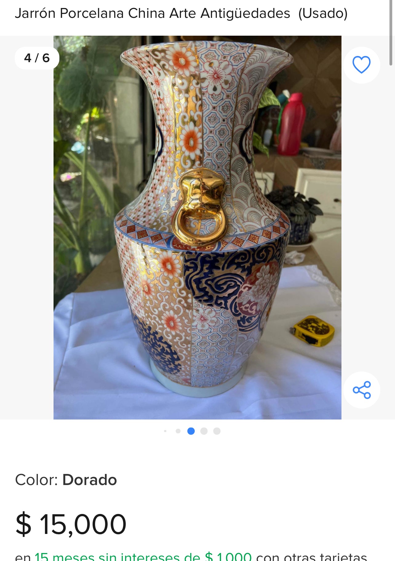 Jarrón De Porcelana Chino