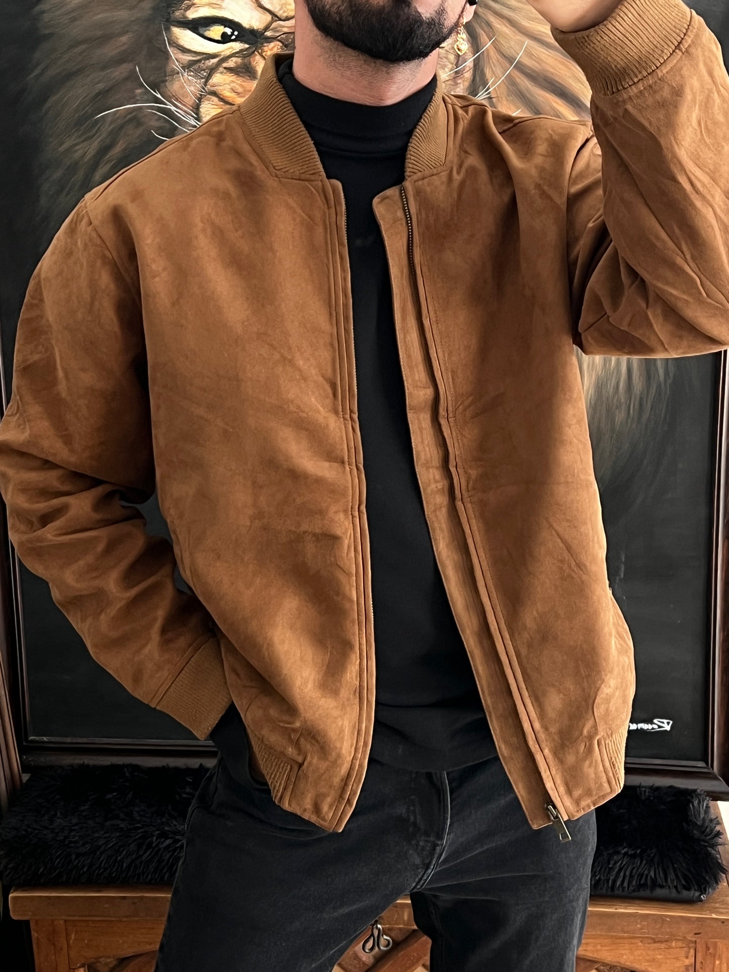 Jacket tipo gamuza (L)