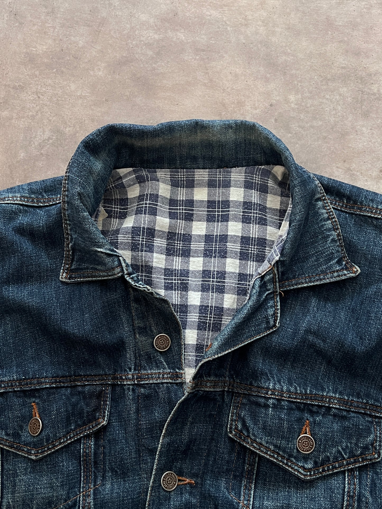 VINTAGE DENIM JACKET BLUE (L)