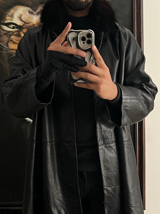 Gabardina Especial de Piel con Zorro Azul (L)