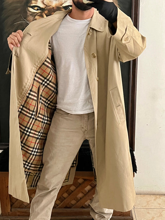 Gabardina vintage Burberry's de los 90's (XL)