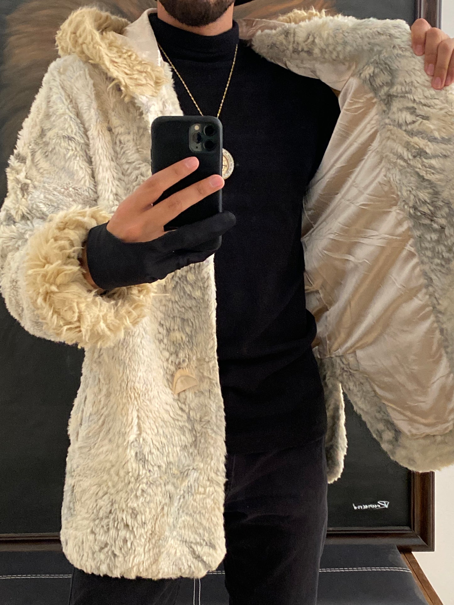 Abrigo faux fur talla M