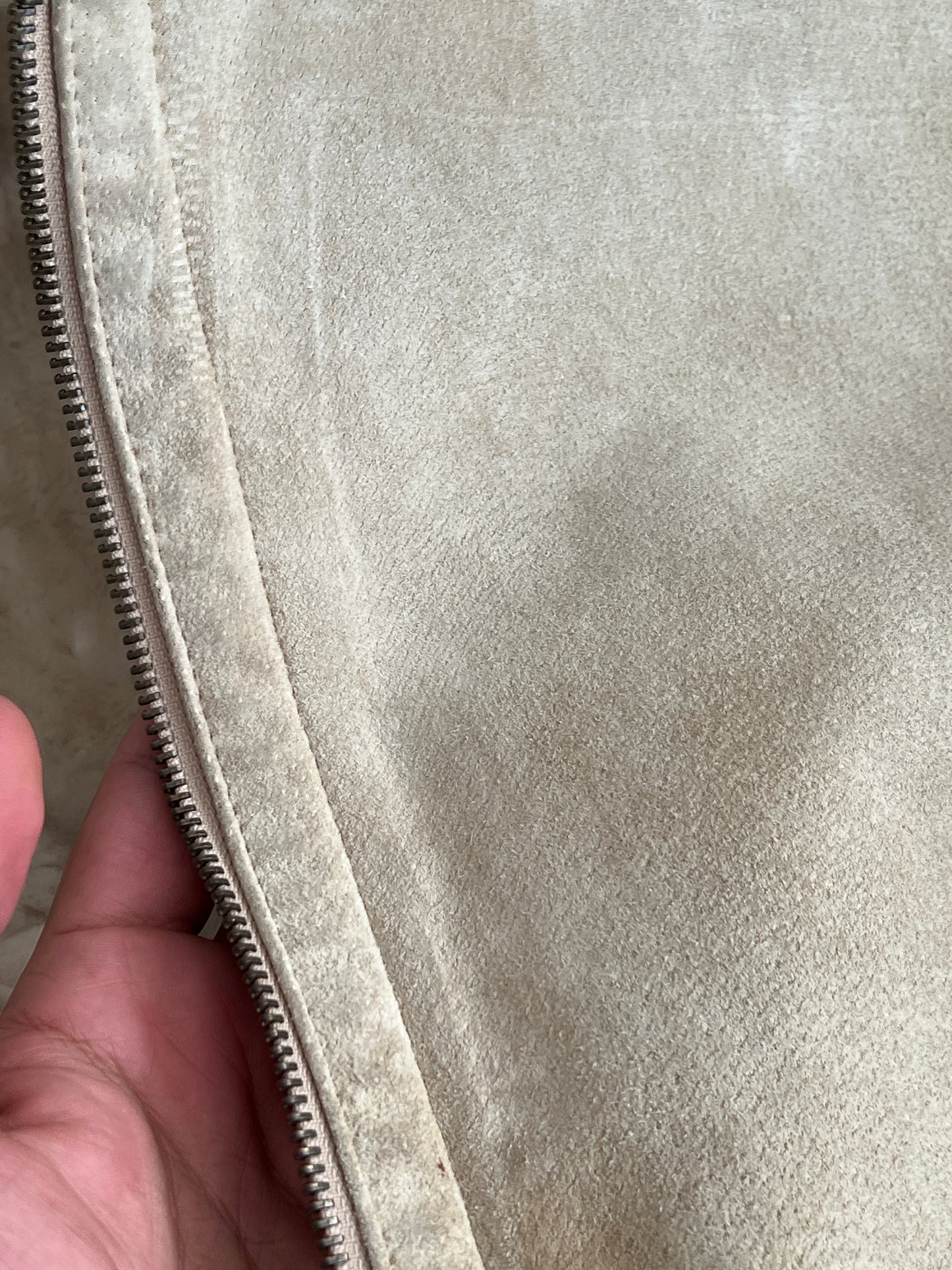 Beige Leather Jacket (S)