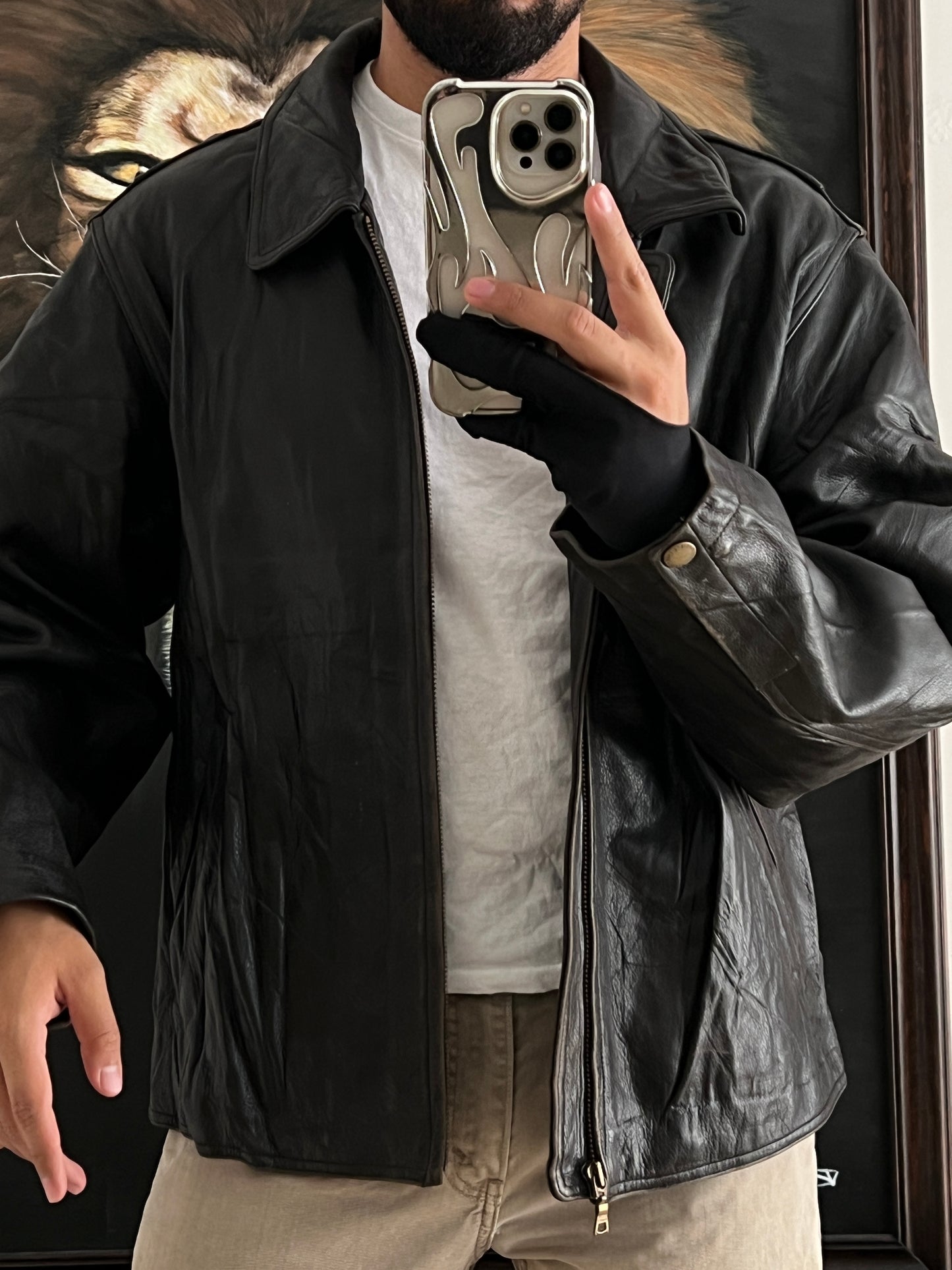 Bomber Leather Jacket (L)