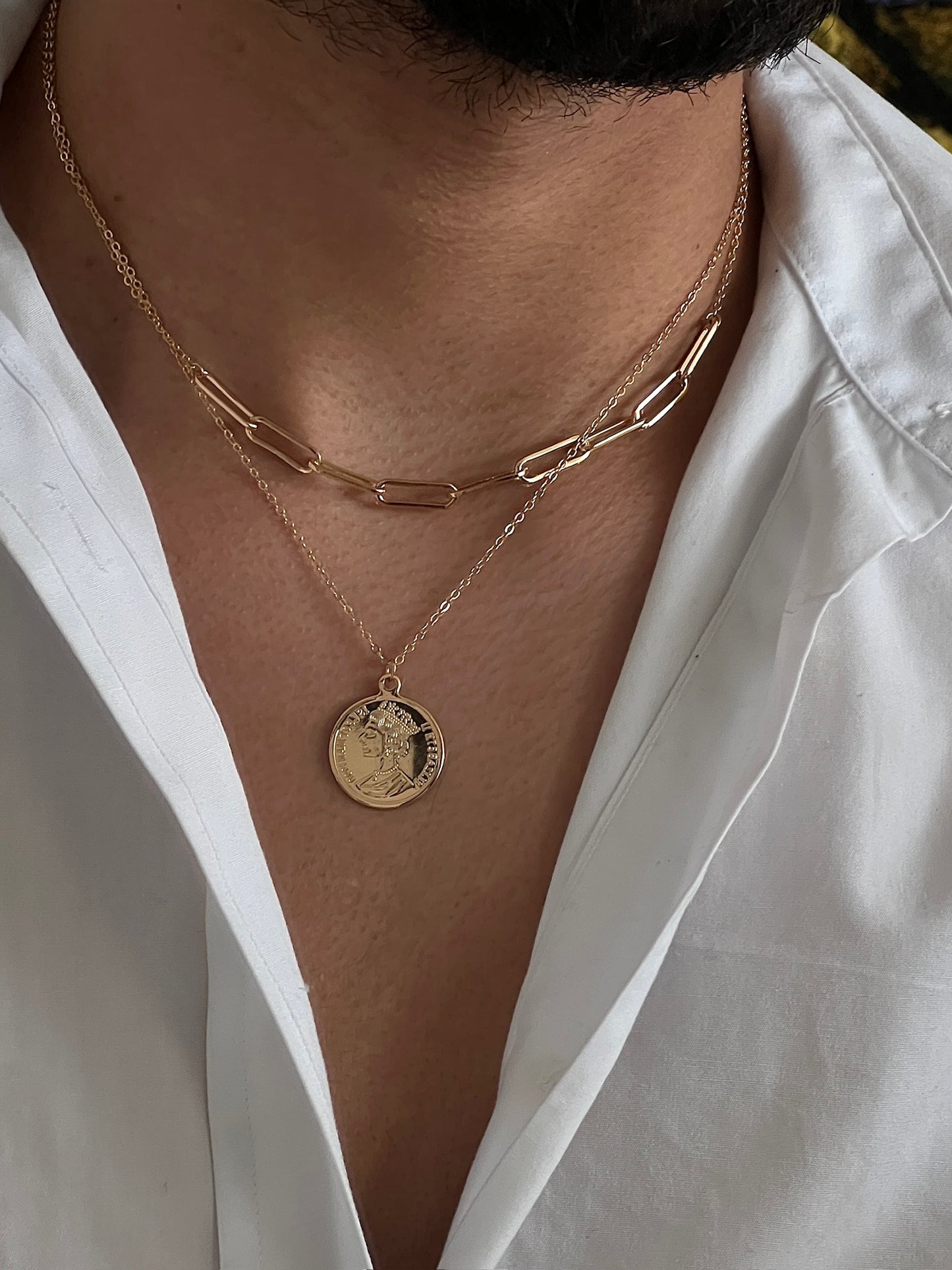 Collar de oro laminado doble