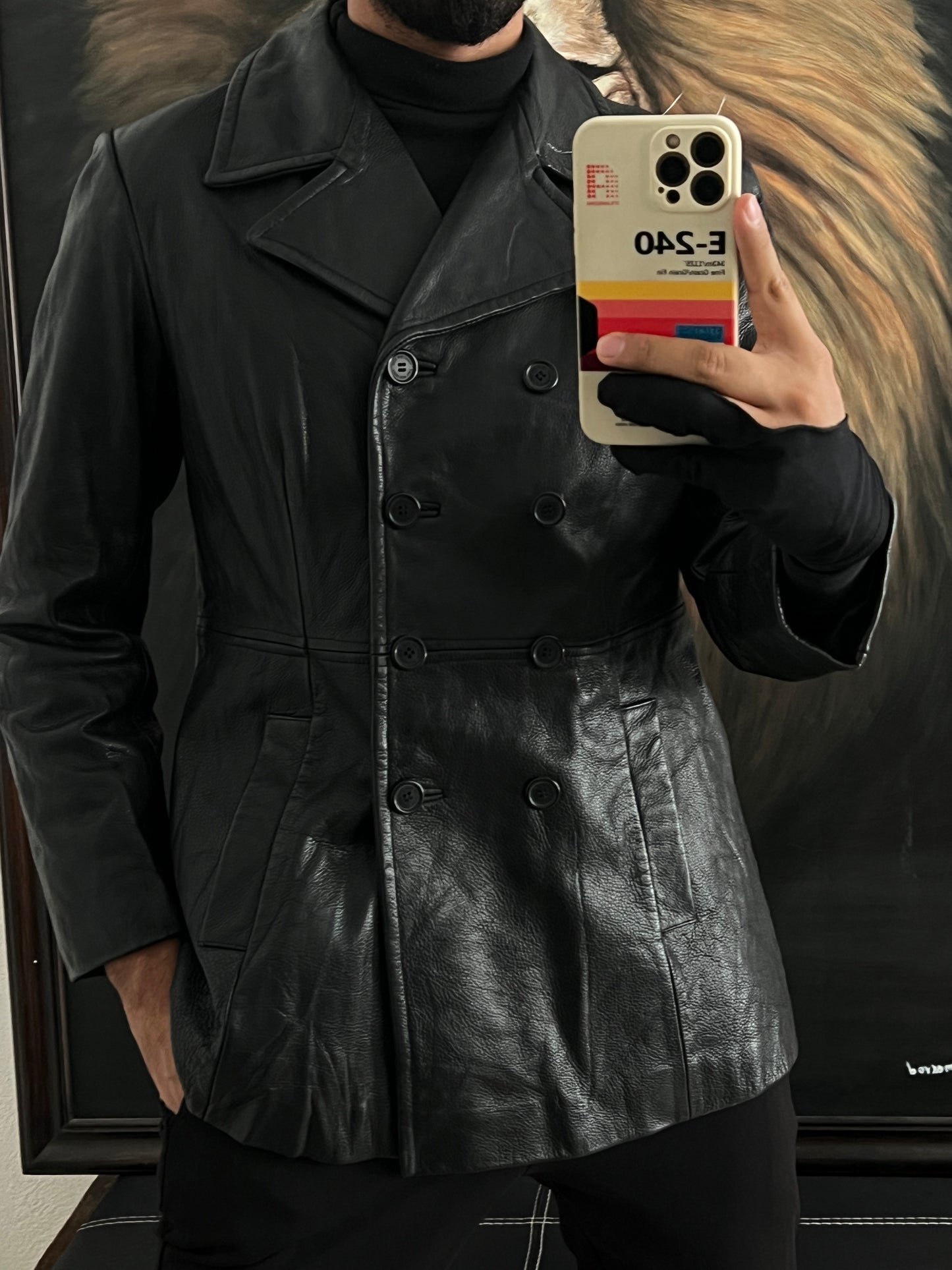 Gabardina de piel 100% corte fem talla L