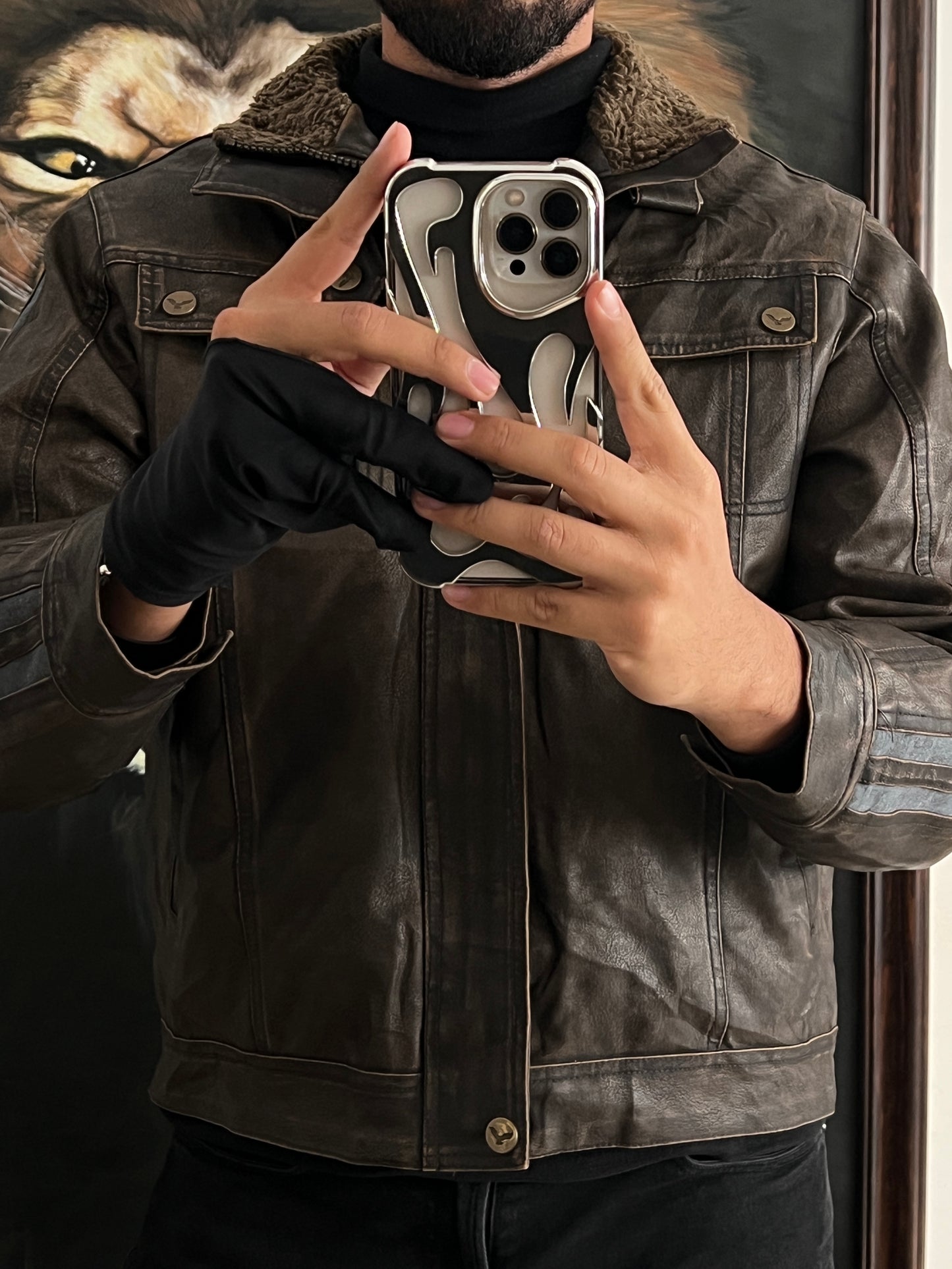 Bomber jacket leather (S)