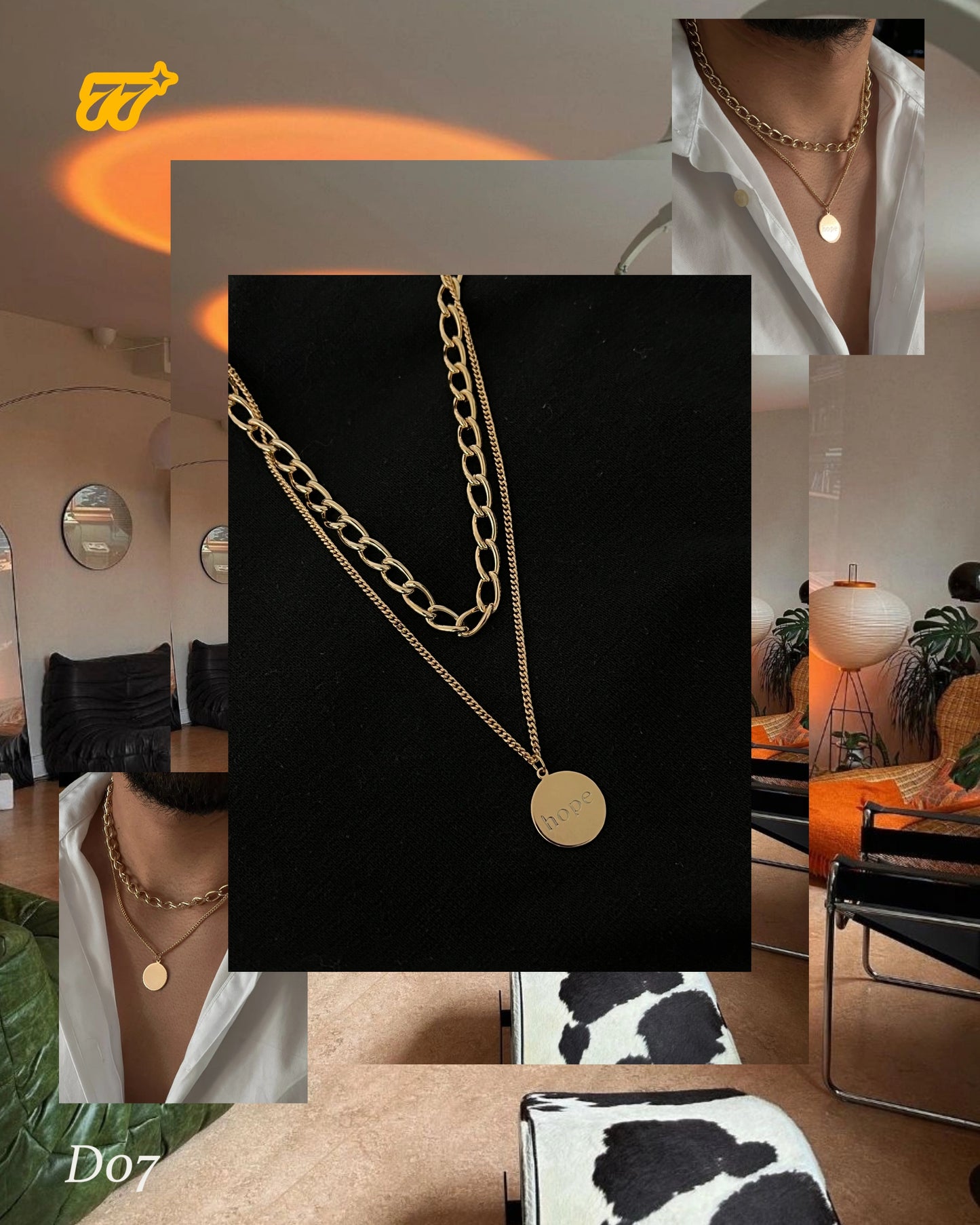 Collar de oro laminado de doble cadena