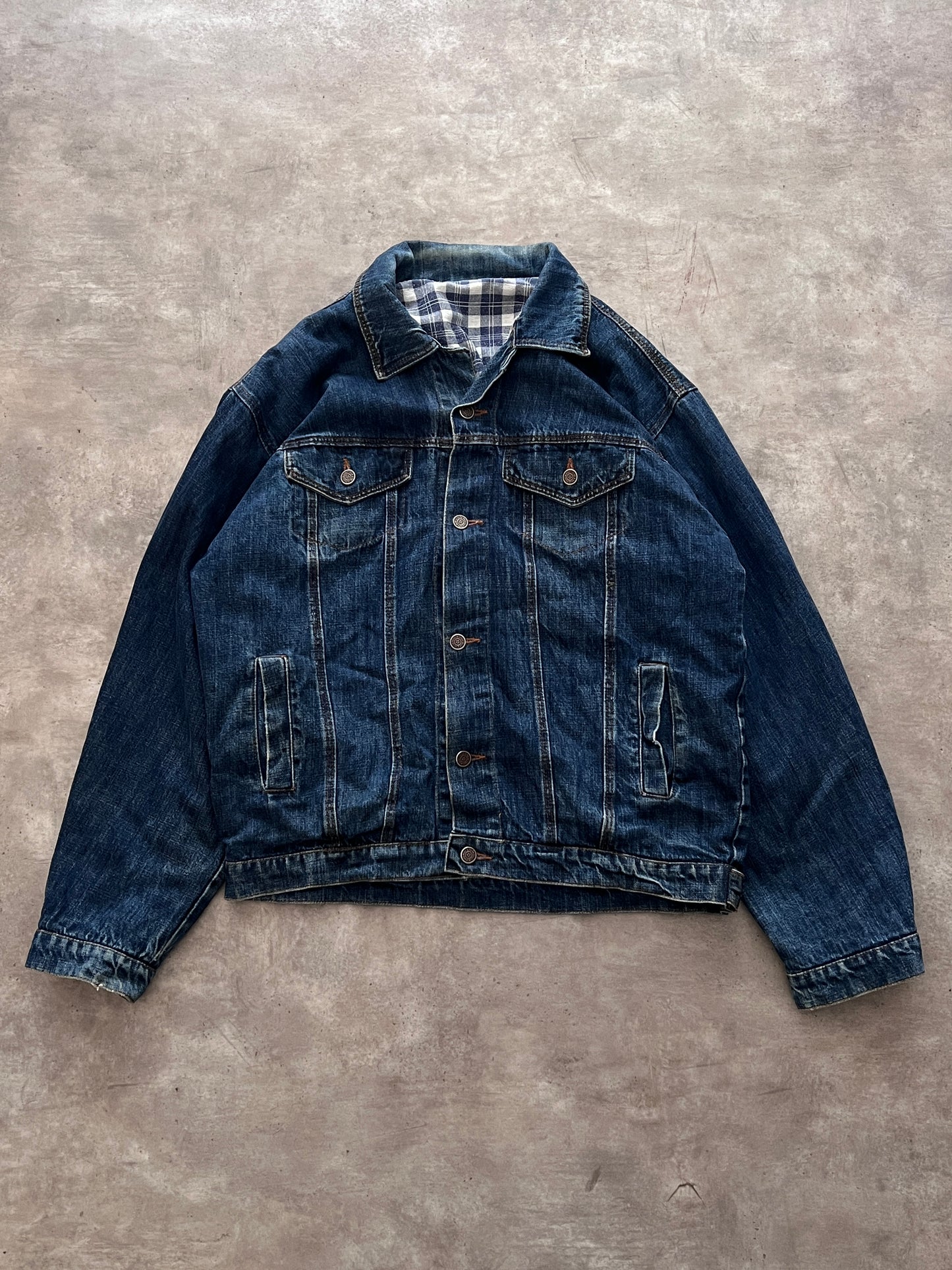 VINTAGE DENIM JACKET BLUE (L)
