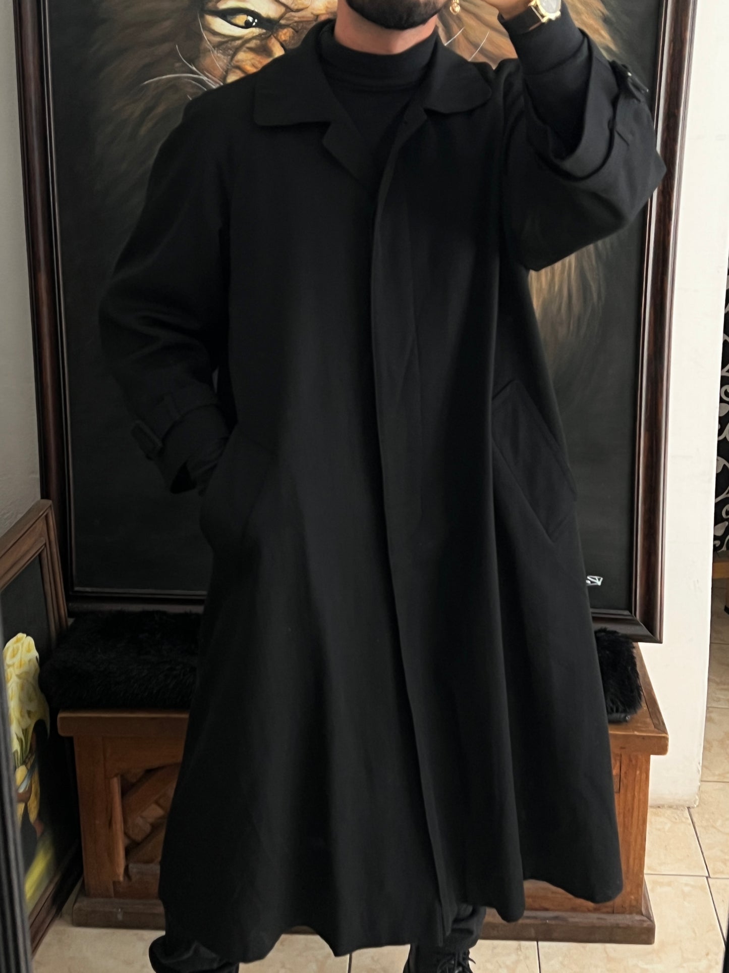 Gabardina Ejecutiva Black 100% Lana (M)