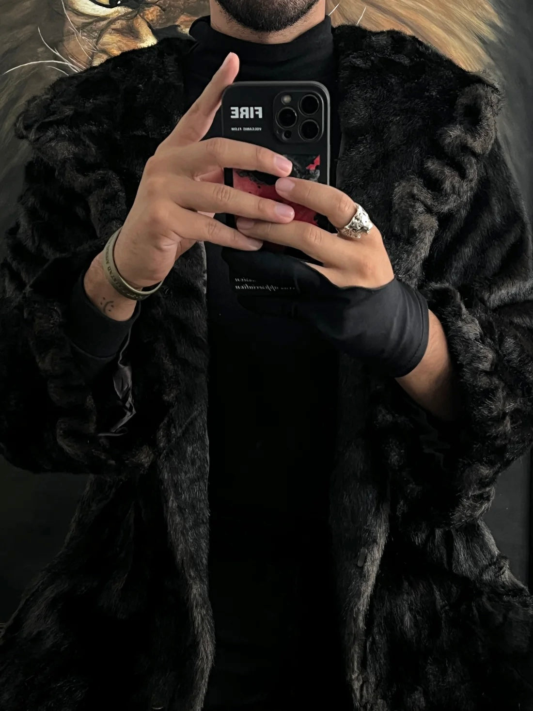 Abrigo de lujo de Faux Fur (S)