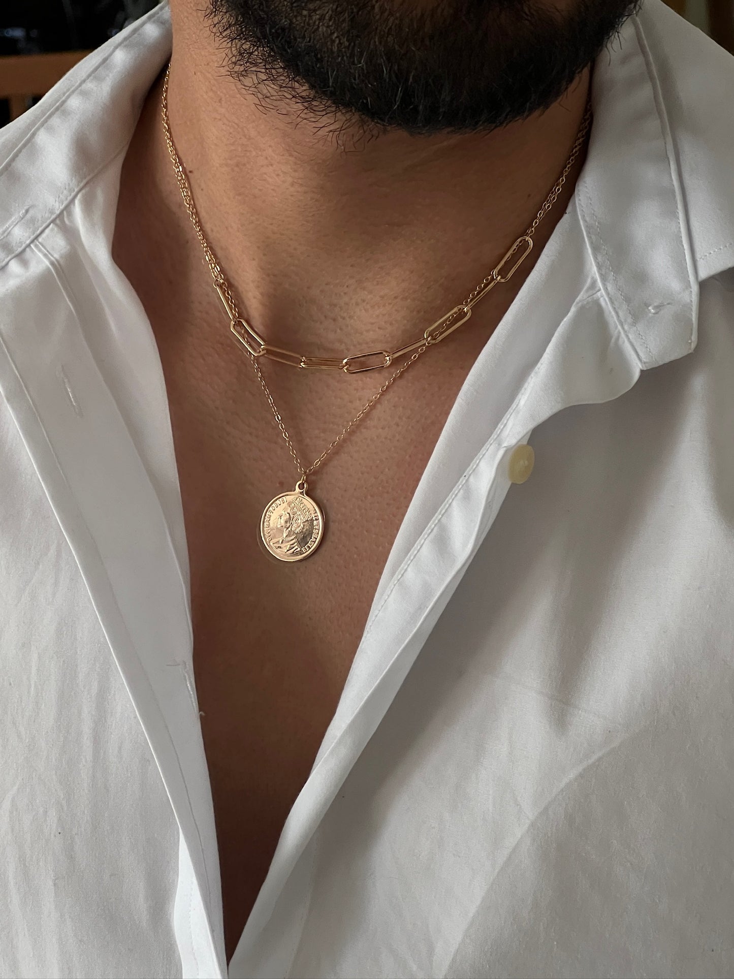 Collar de oro laminado doble