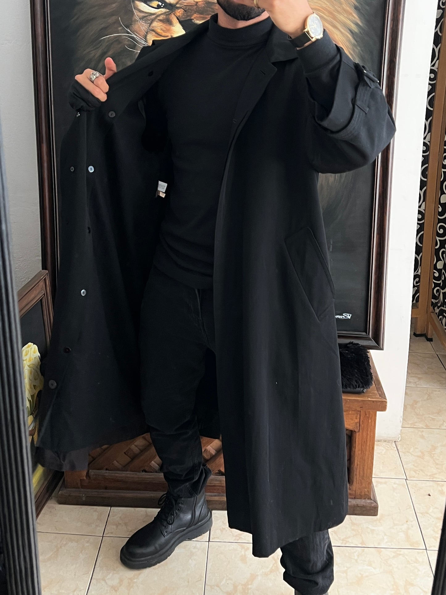 Gabardina Ejecutiva Black 100% Lana (M)