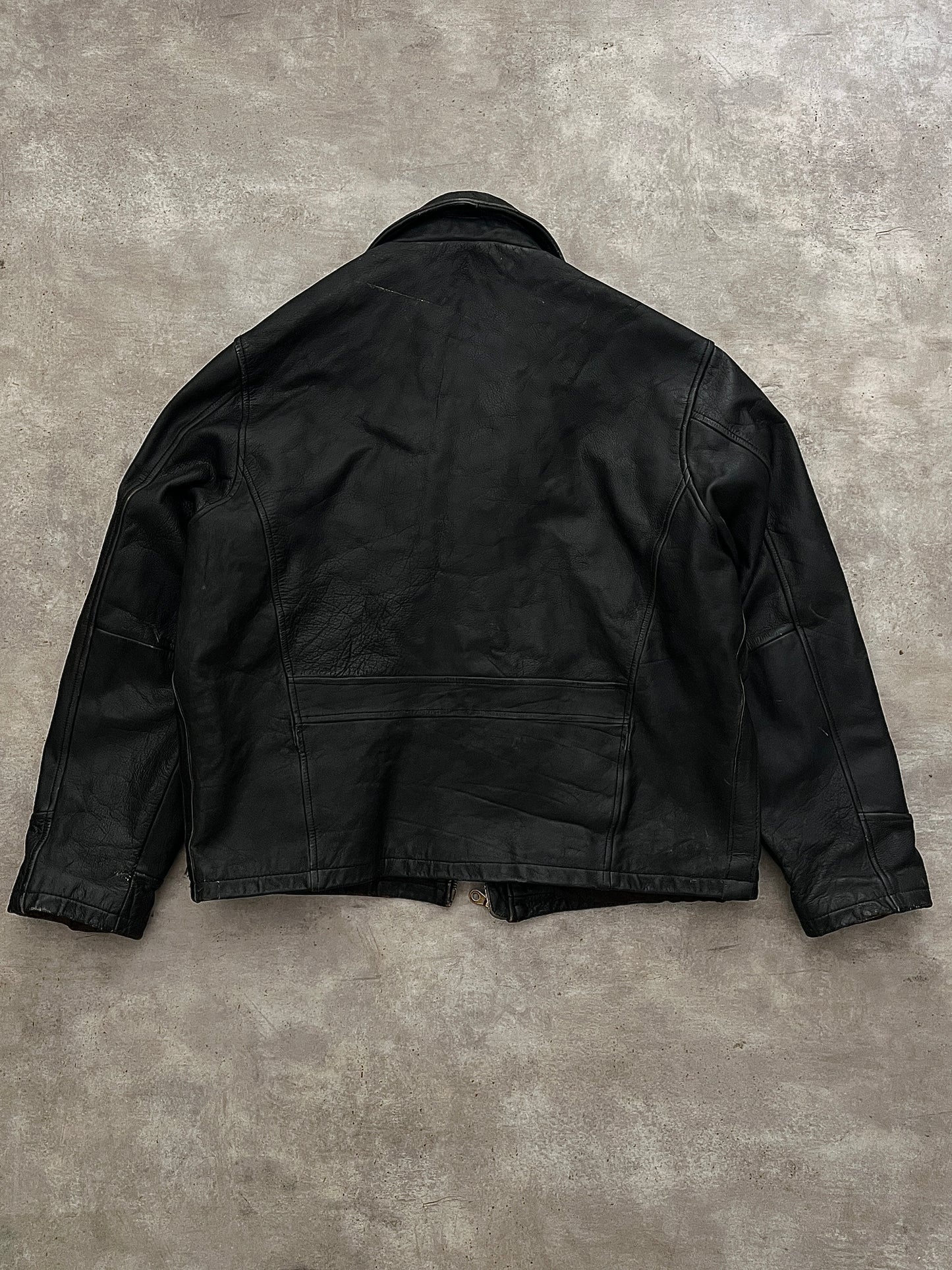 Vintage Leather bomber jacket shield (L)