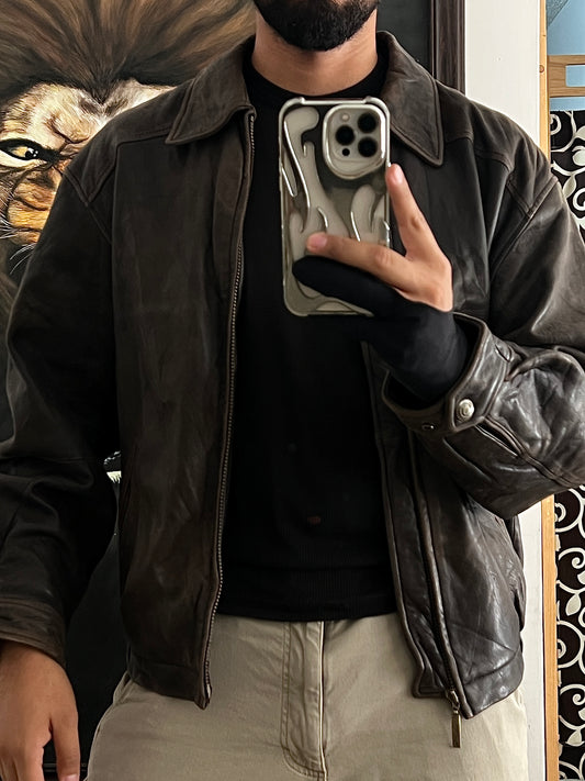 Vintage Lambskin Bomber jacket (M)