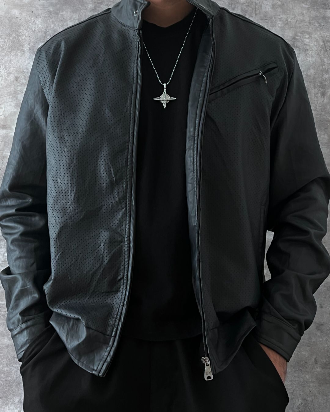 FAUX ITALIAN LEATHER JACKET (L)