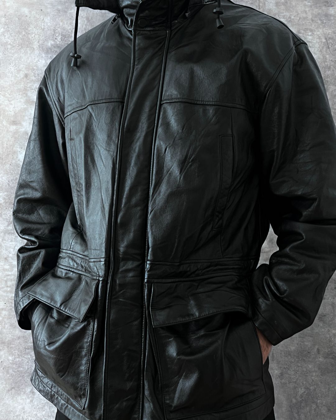 LEATHER HUNTER JACKET (M)