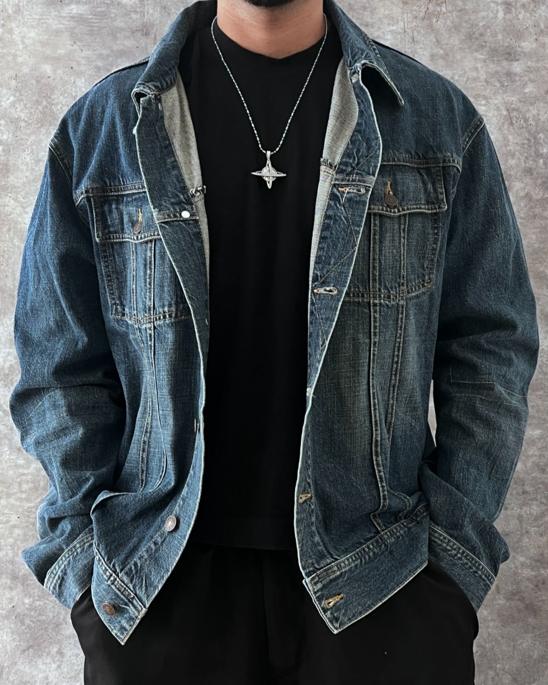 VINTAGE TOMMY H DENIM JACKET (L)