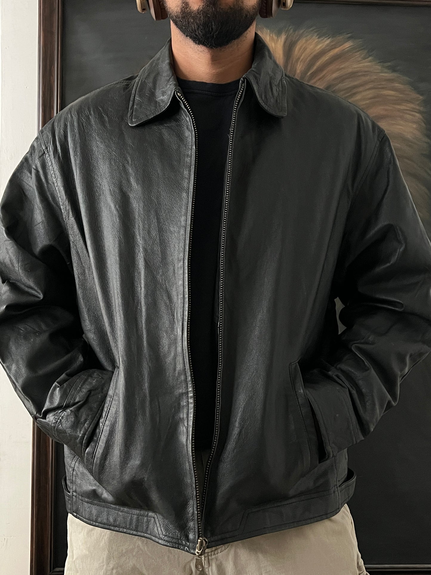 Leather Black Jacket (XL)