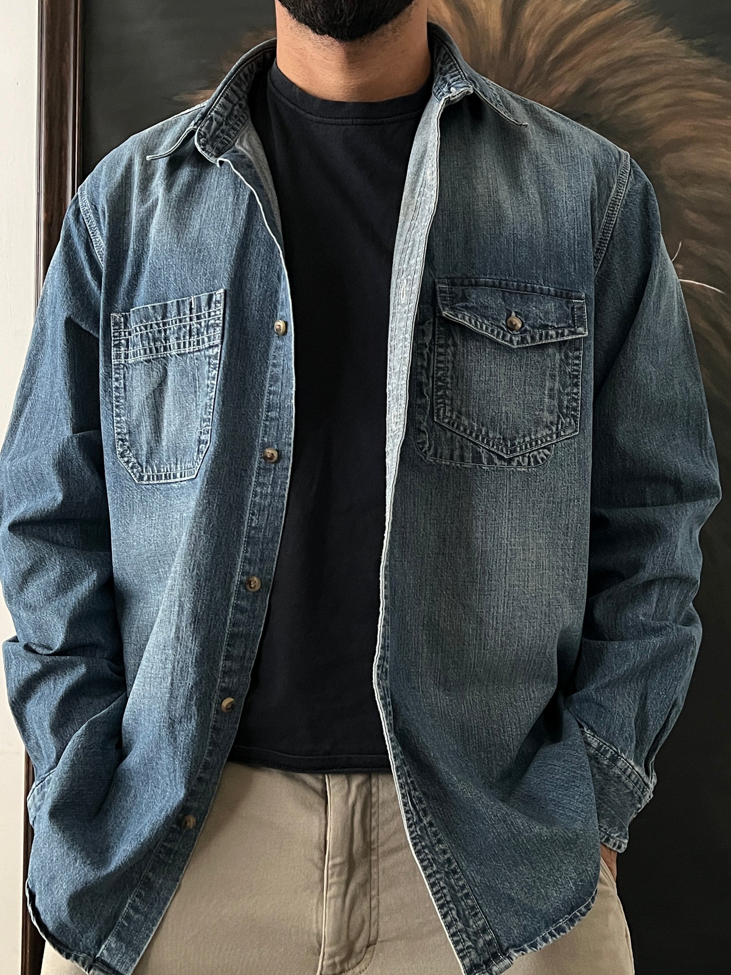 Denim workwear shirt (L)