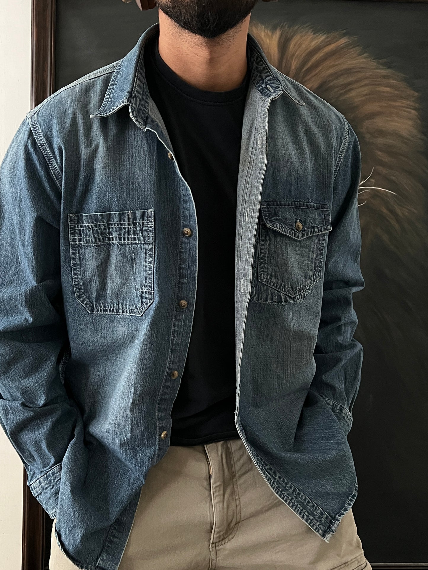 Denim workwear shirt (L)