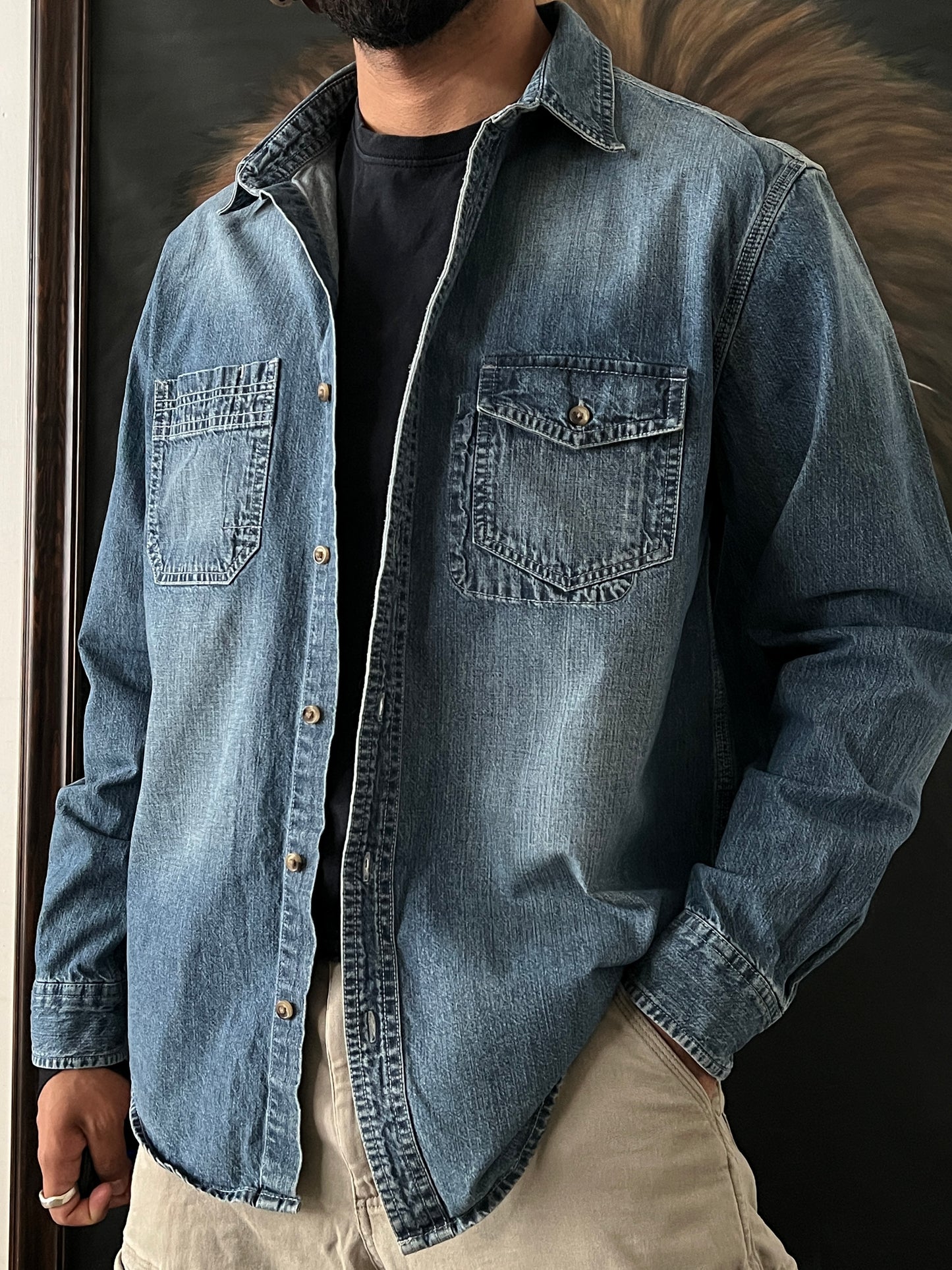 Denim workwear shirt (L)