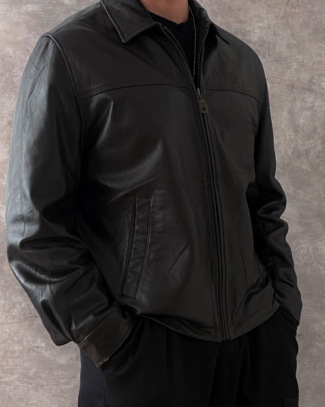 LEATHER JACKT TOMMY HILFGER (M)