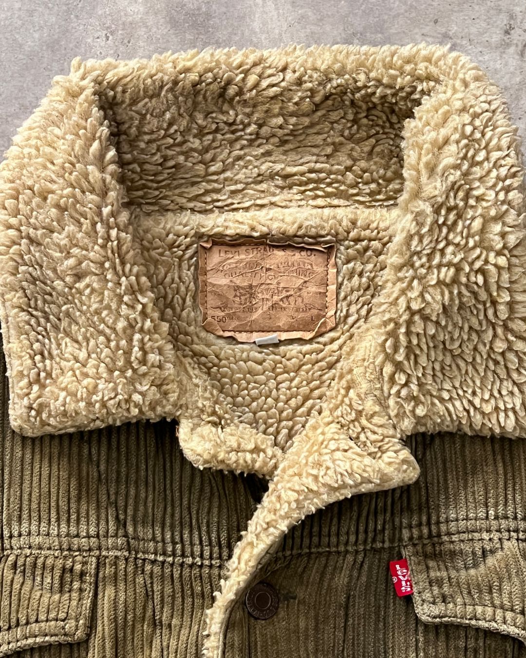 VINTAGE SHERPA DENIM JACKT (M)