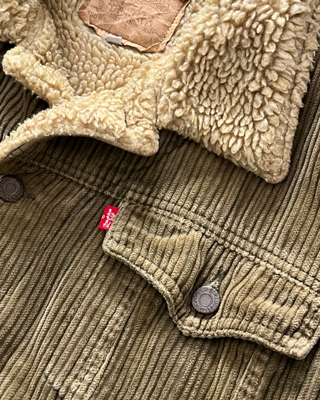 VINTAGE SHERPA DENIM JACKT (M)