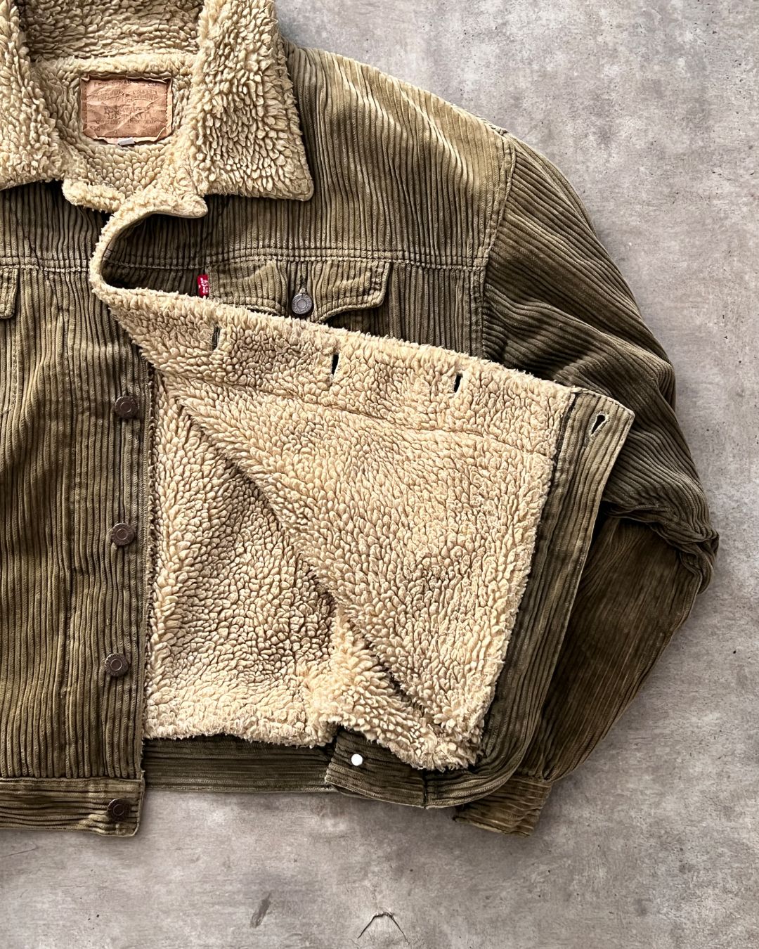 VINTAGE SHERPA DENIM JACKT (M)