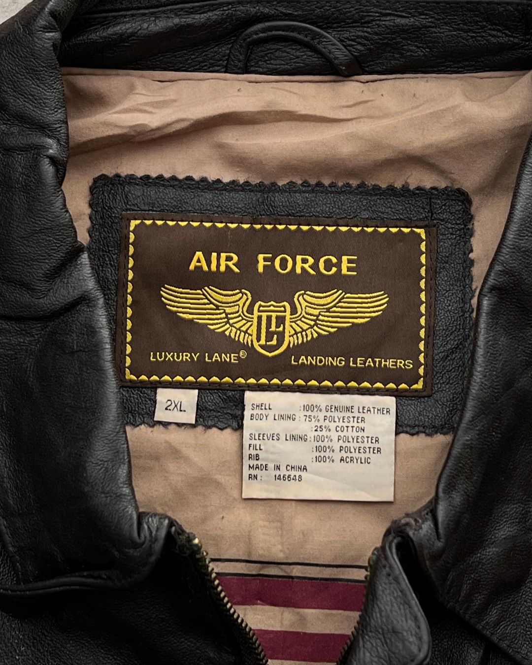 AIR FORCE LEATHER JACKT (2XL)