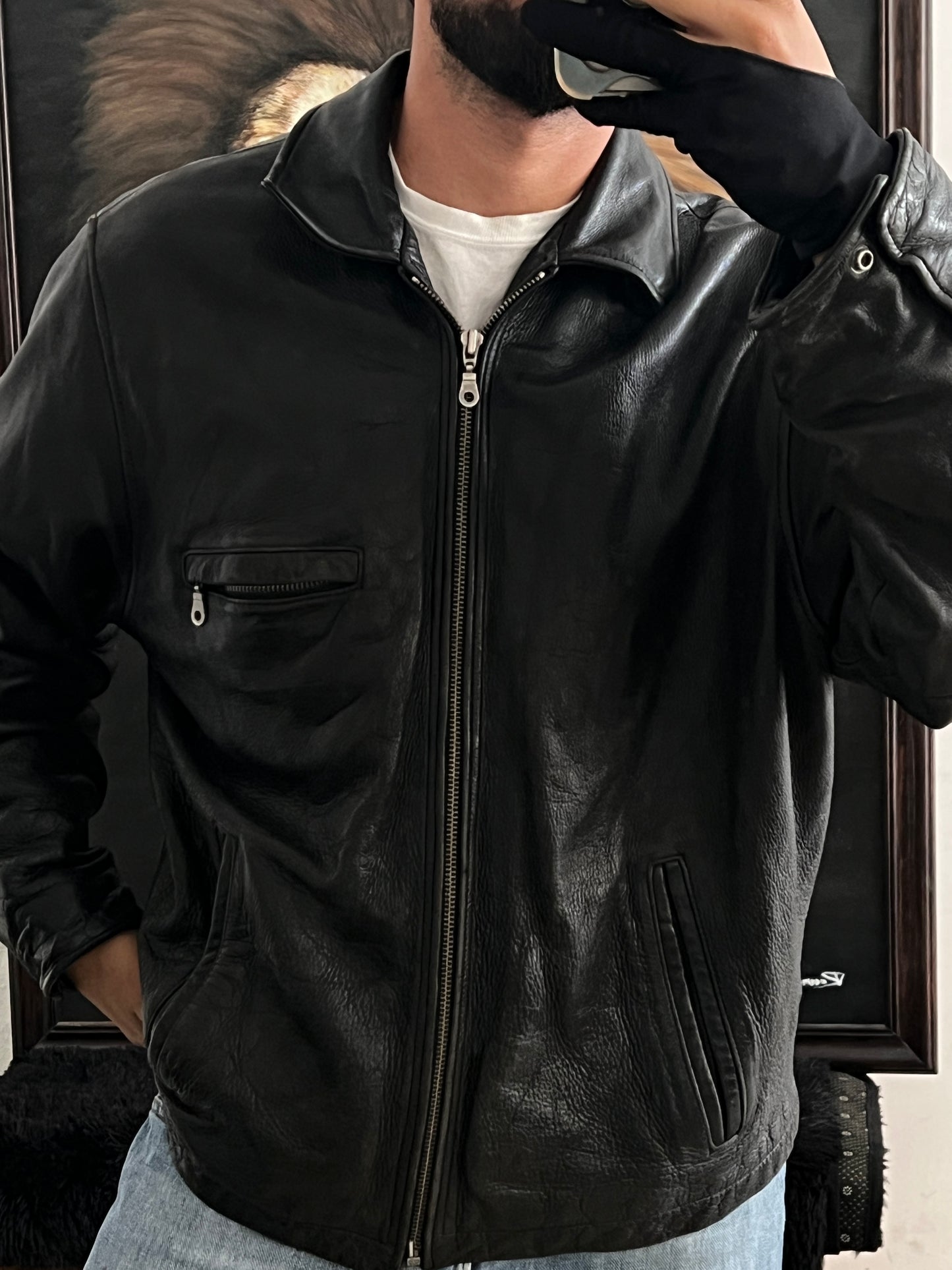 Heavy Bomber Leather Jacket (XL)