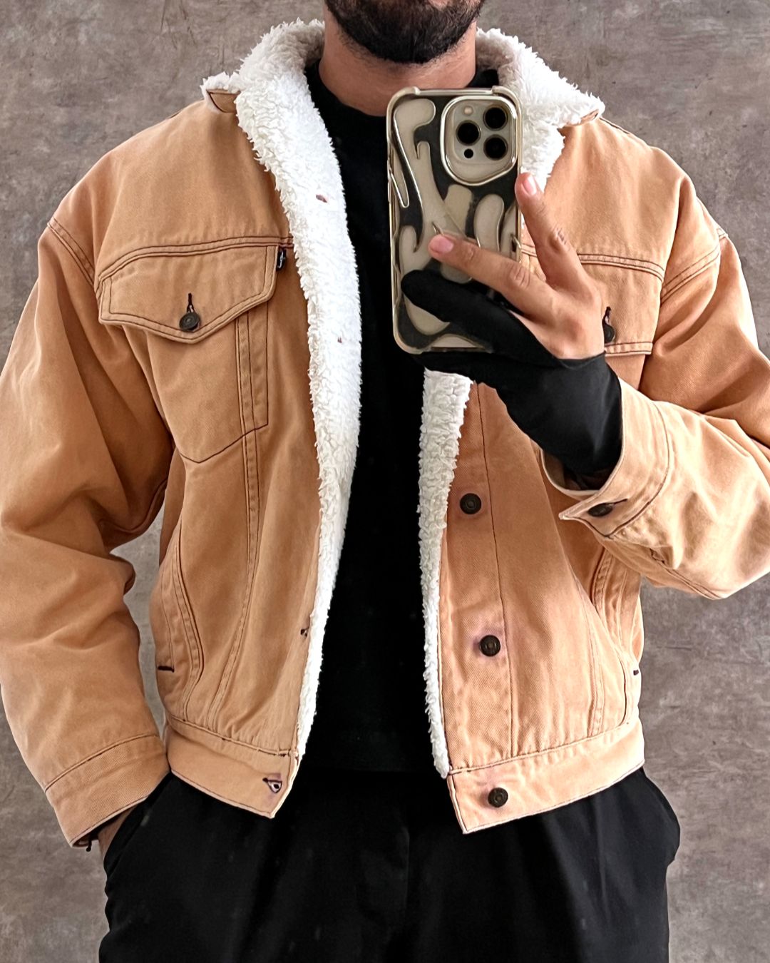 VINTAGE SHERPA DENIM JACKT LEVI'S (M)