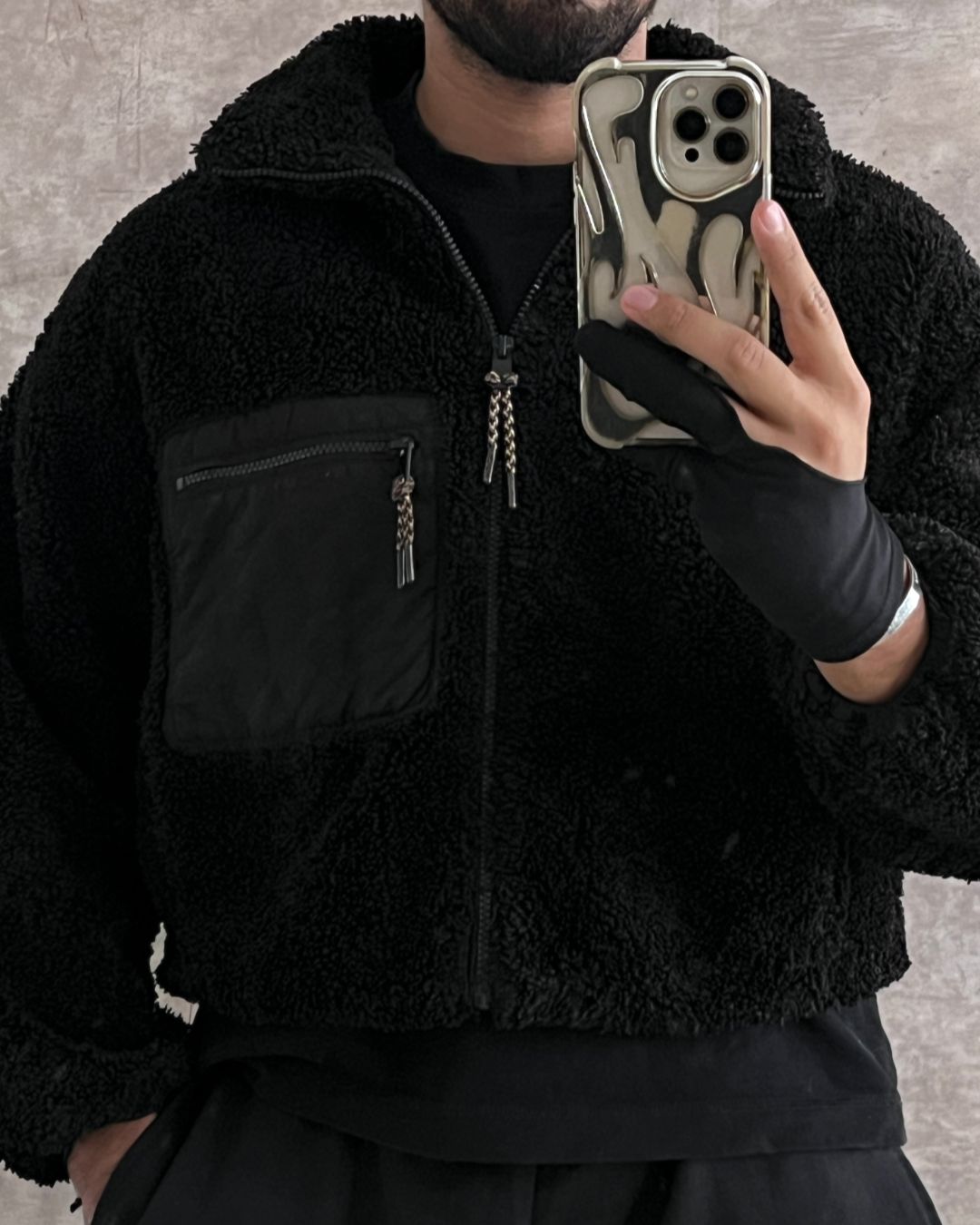 BLCK SHERPA JACKET ZARA (S)