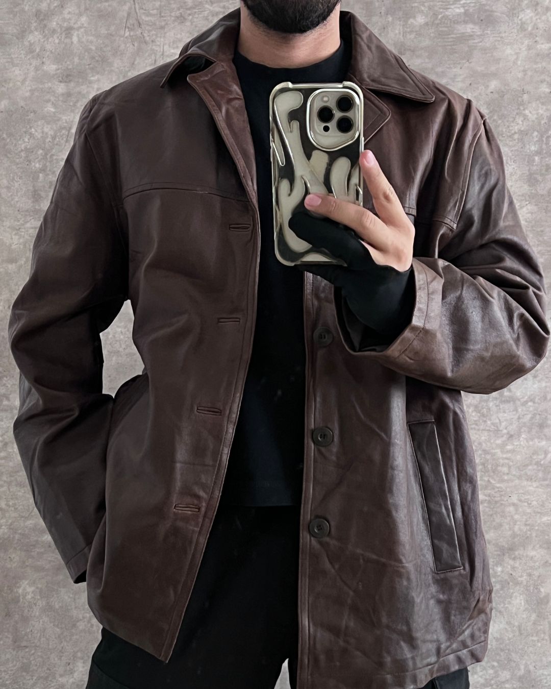 WORK LEATHER JACKT (XL)