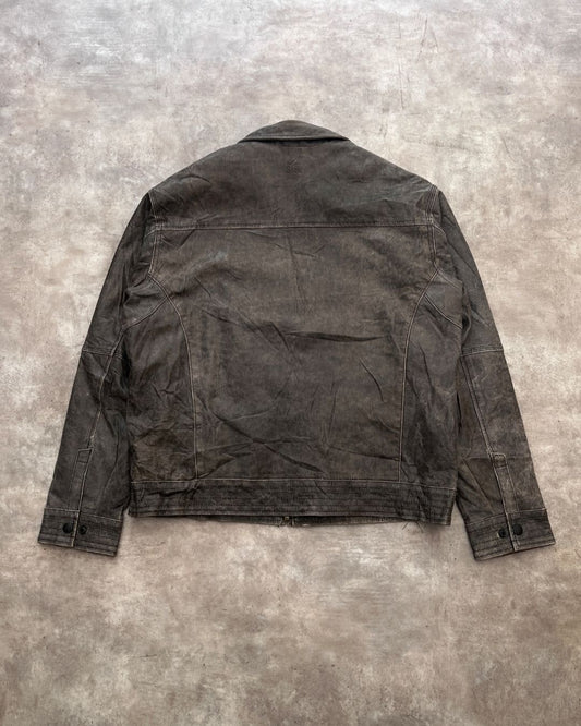 LEATHER BOMBER JACKET (XL)