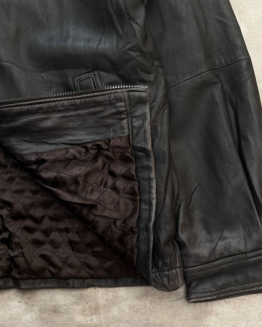 LAMBSKIN LEATHER JACKET (L)