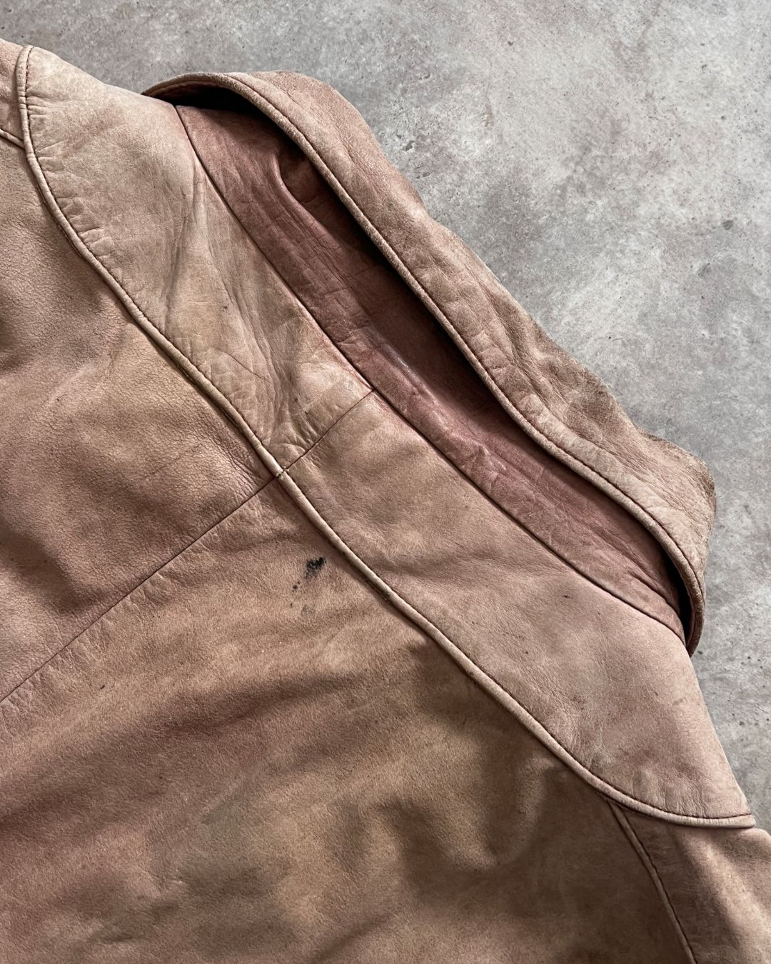 VINTAGE BOMBER LEATHER JACKET (S/M)