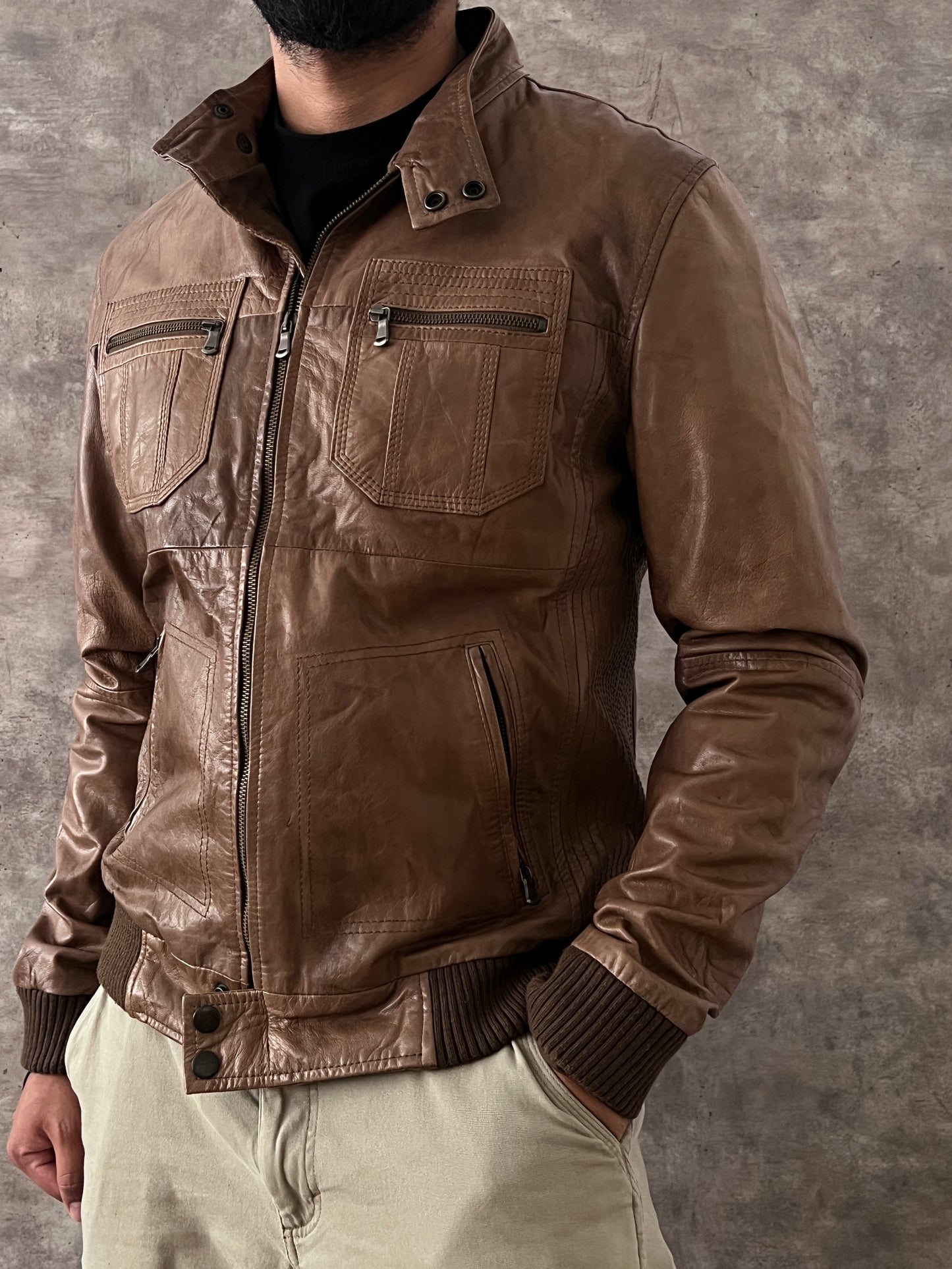 Leather Zara jacket (M)