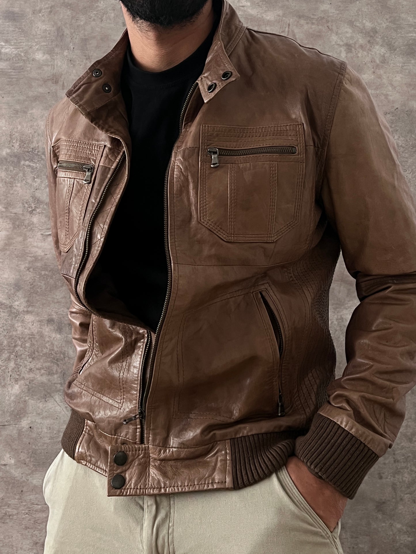 Leather Zara jacket (M)