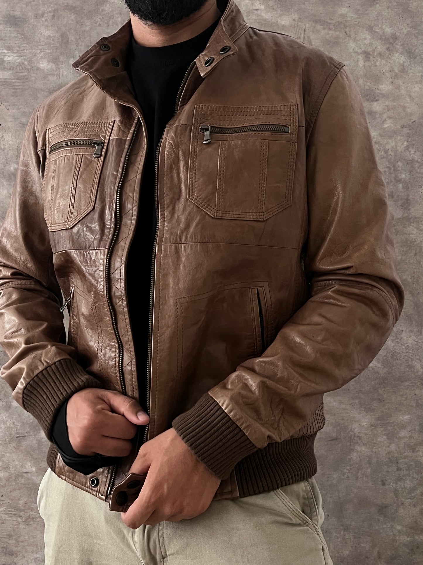 Leather Zara jacket (M)