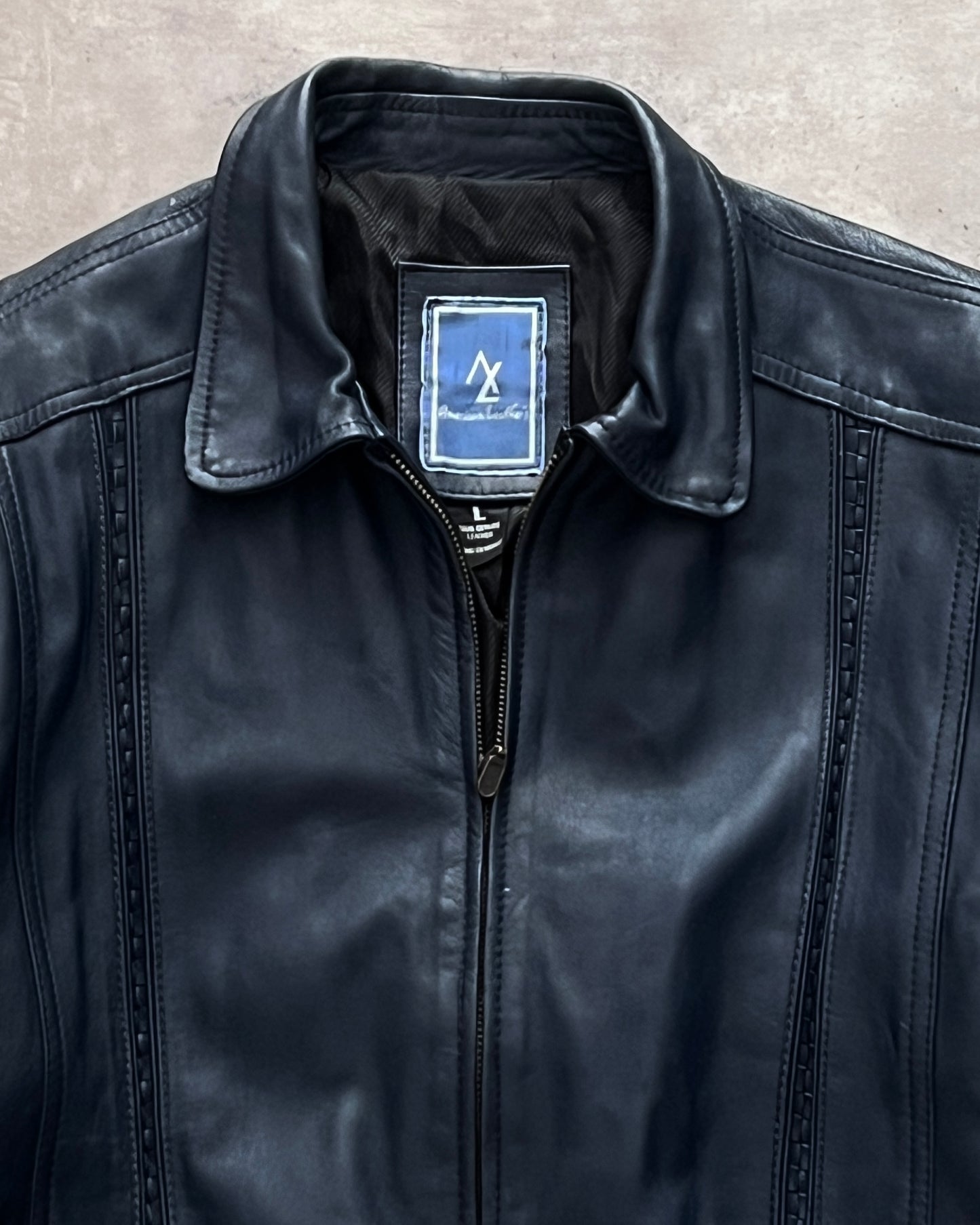 Bomber Leather jacket Navy (M)