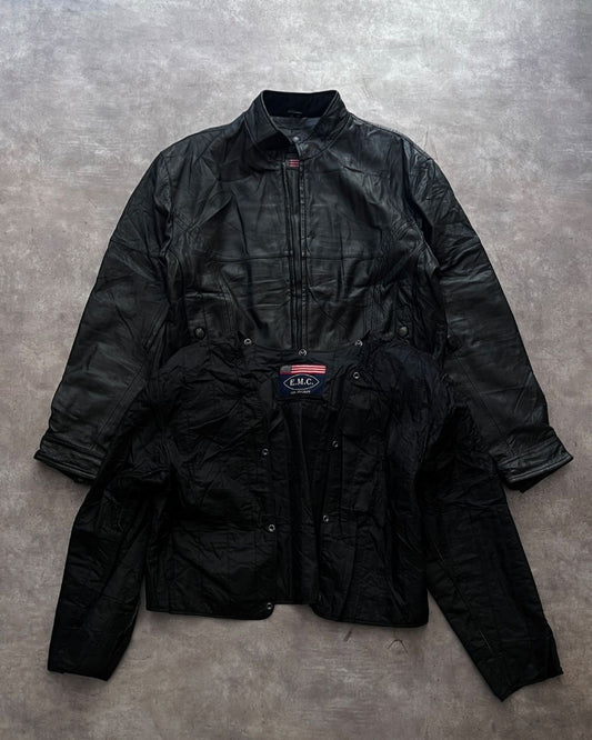 BLACK LEATHER JACKT RIDER (M)