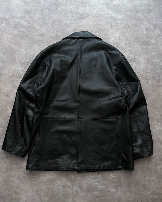 BLCK LEATHER COAT (XL)