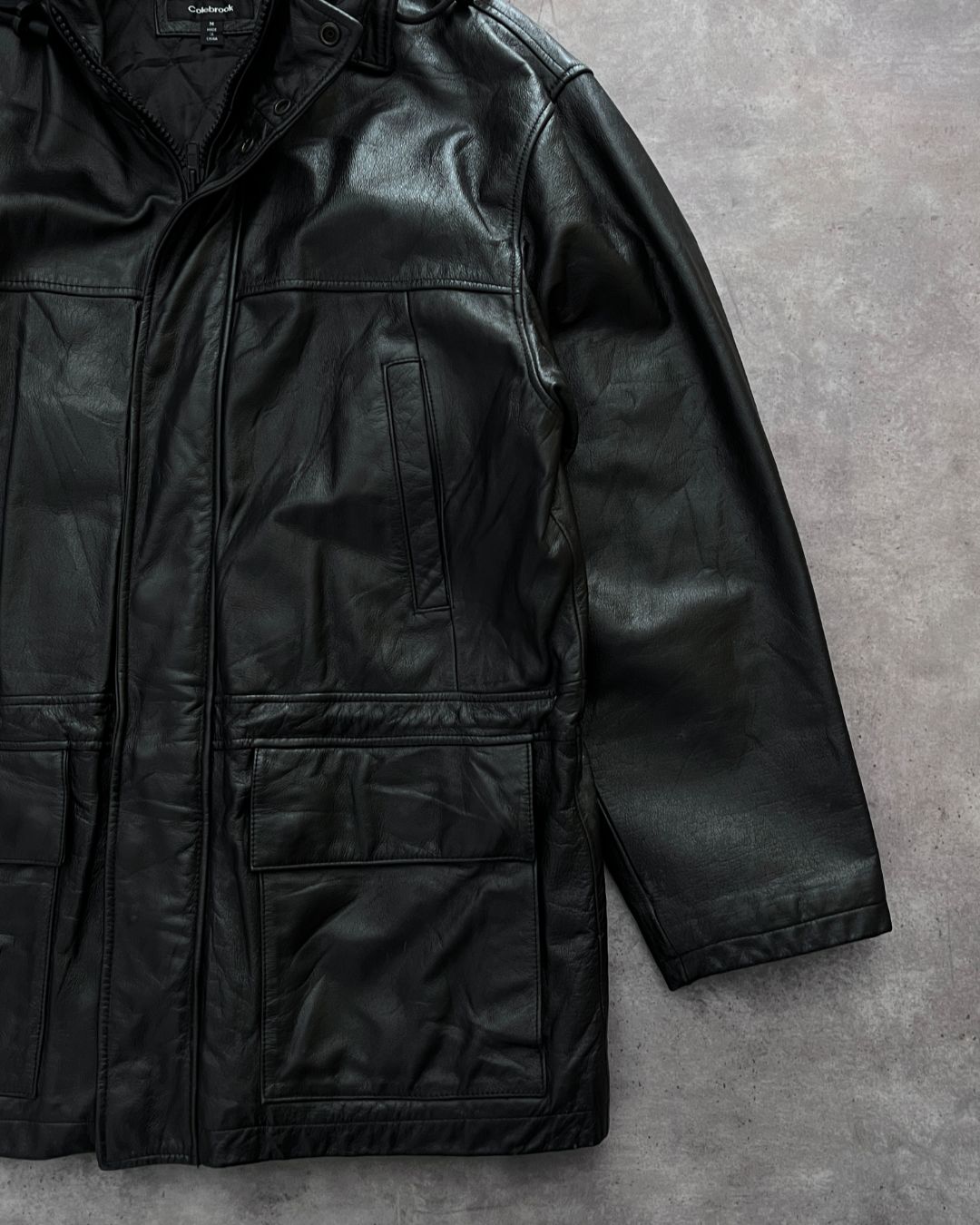 HUNTER BLCK LEATHER JACKT (M)