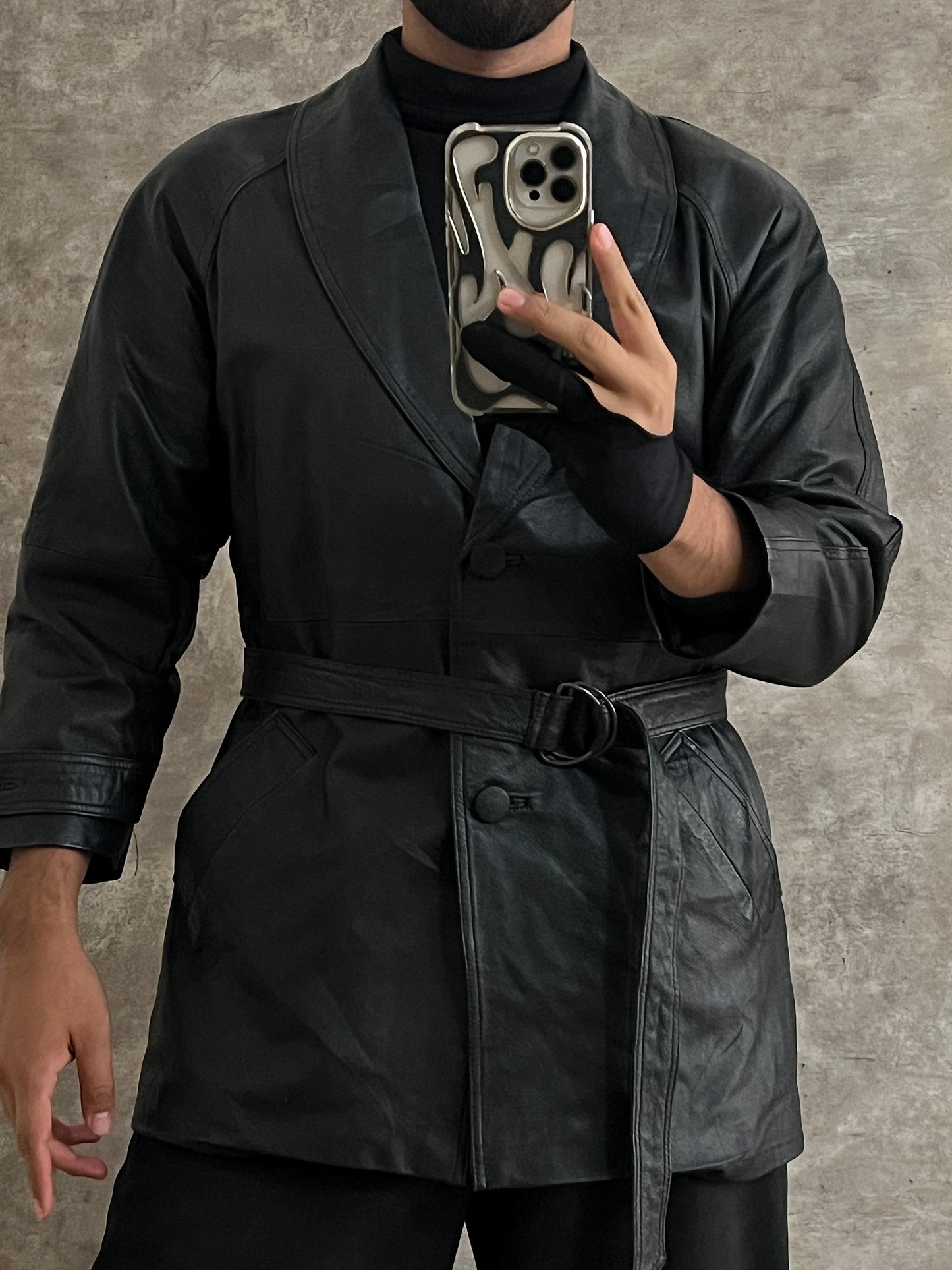 Gabardina de piel 100% (S)