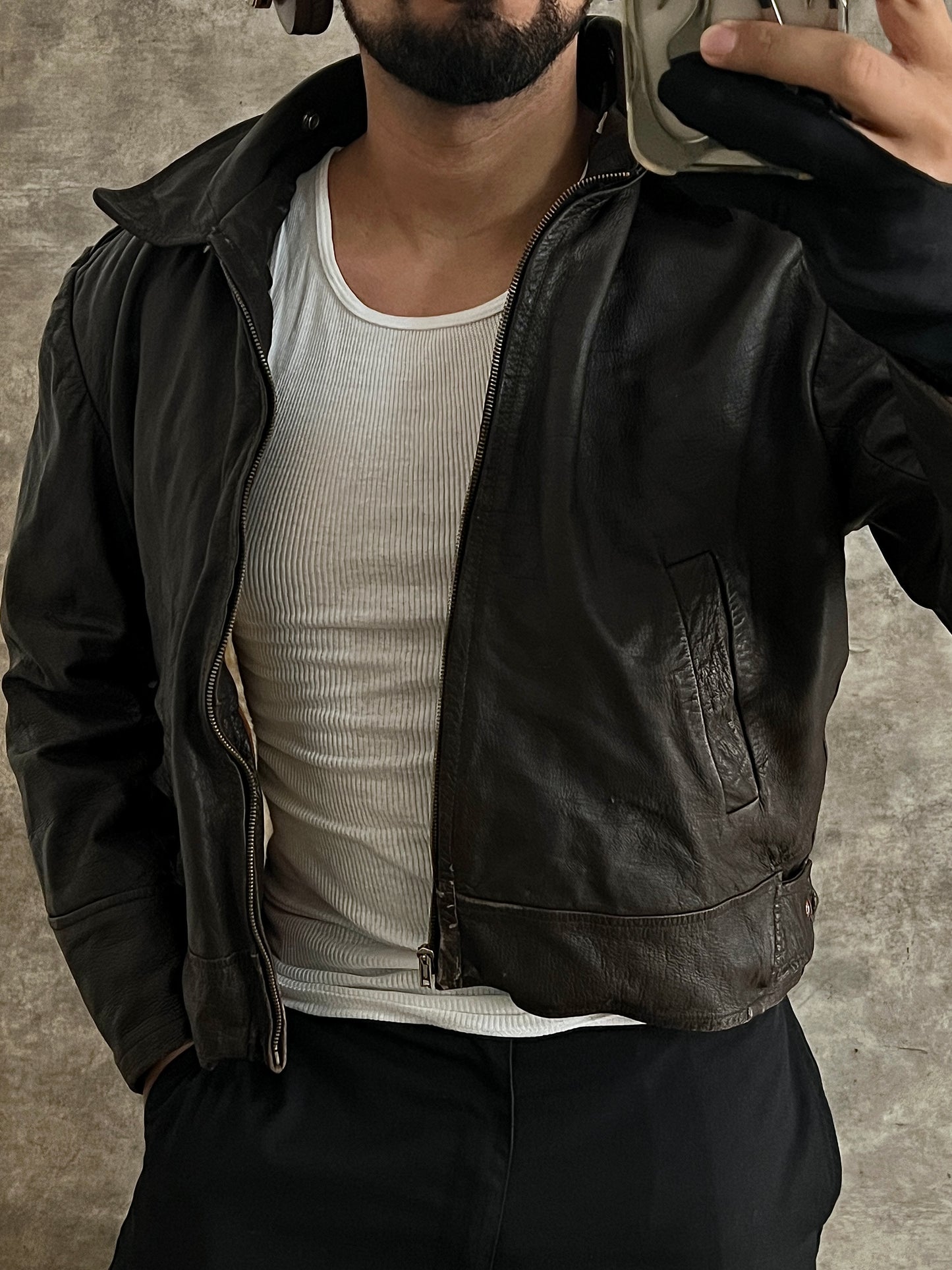 Bomber Leather Vintage Jacket (S)