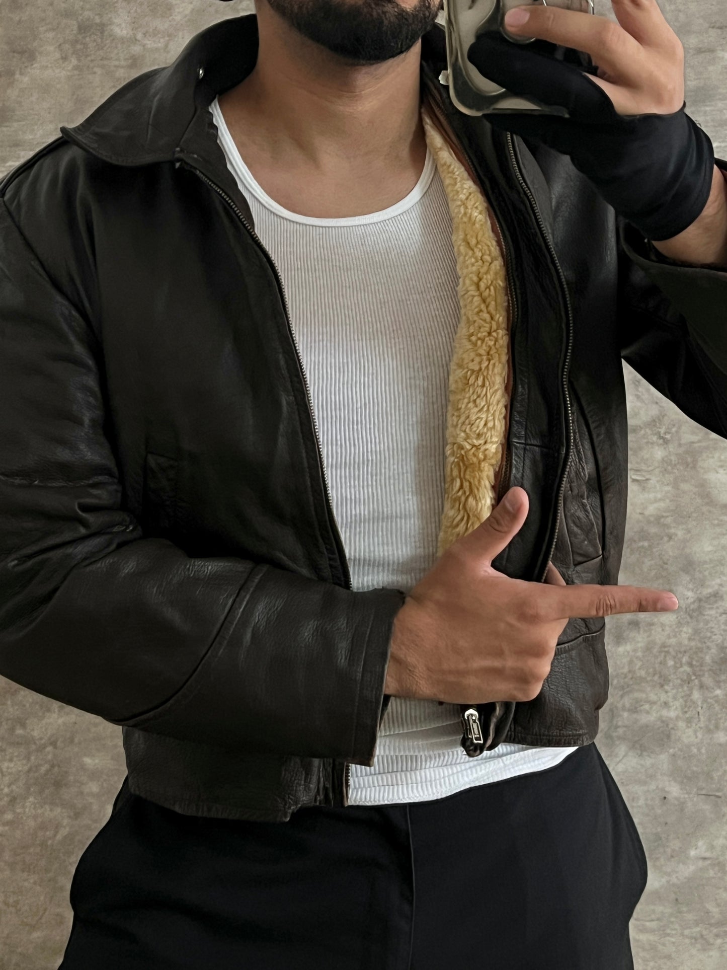 Bomber Leather Vintage Jacket (S)
