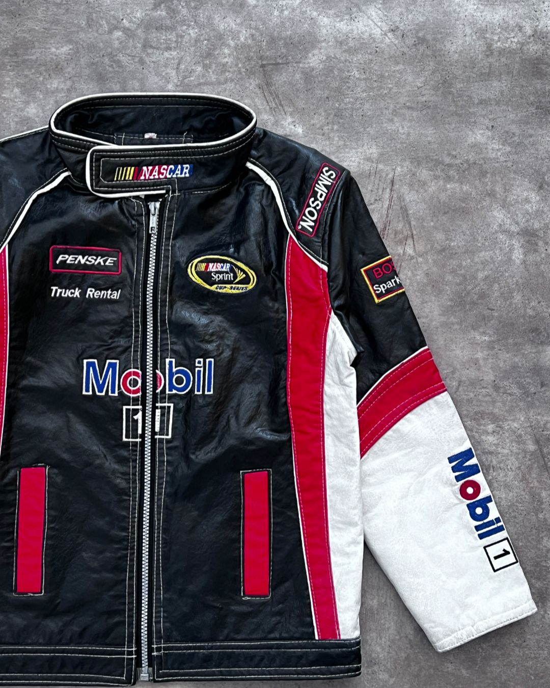 KID NASCAR LEATHER JACKET (L)