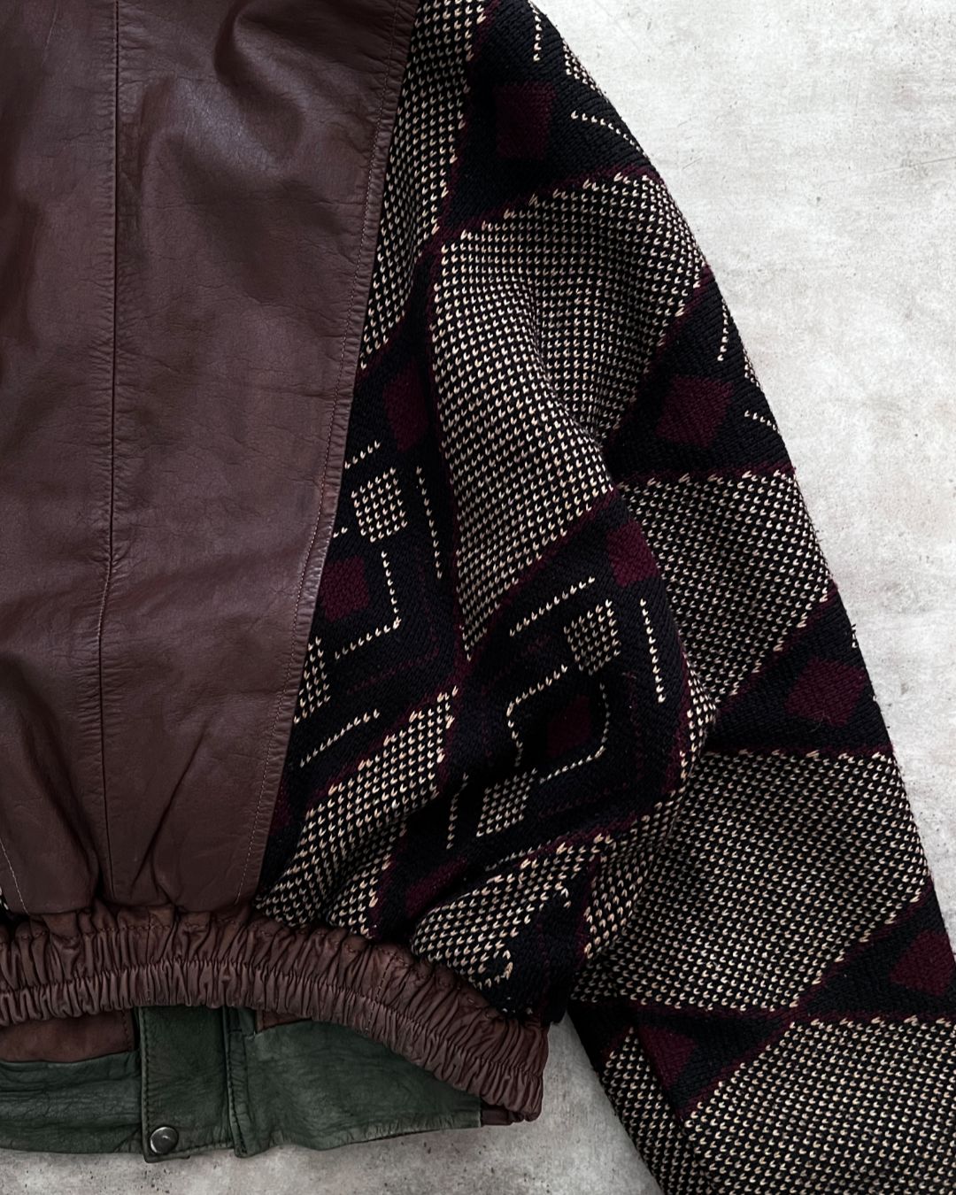 DOUBLE LEATHER JACKET CROPPED FIT (M)